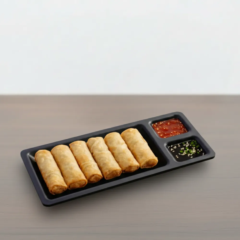 Plastic Spring Roll Platter (Rectangle) Matt – Stylish & Functional