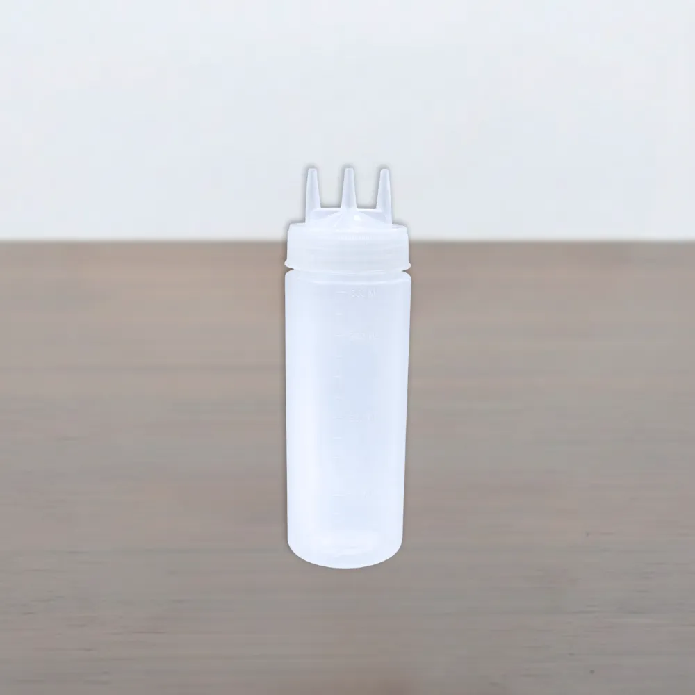 Plastic Triple Nozzle Squeeze Bottle 360ml (12 Ounce) – Leakproof & Durable