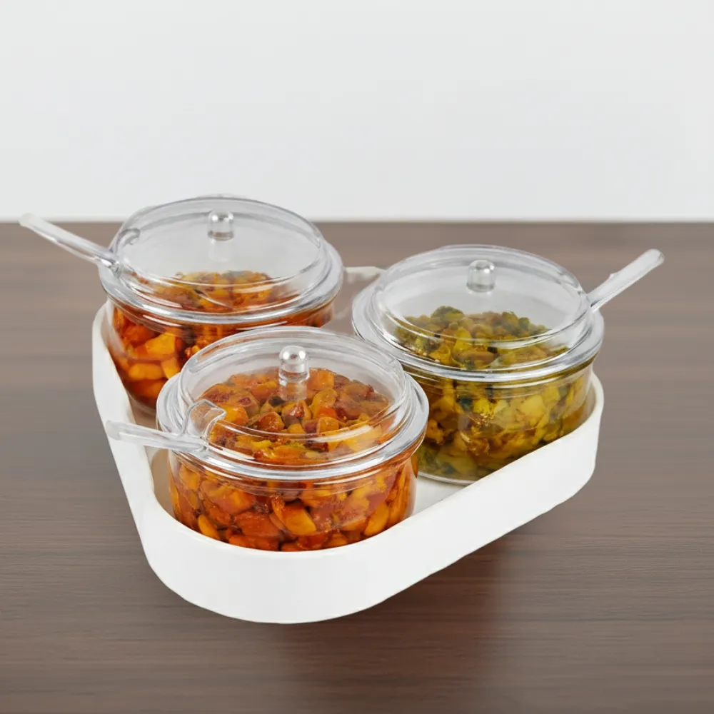 Pickle Set Triangle with Spoon (3 Pcs) – PC Vati