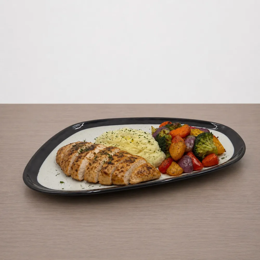 (EMT 009) Melamine Dual Tone Platter – 16 Inch | Large & Premium Serving